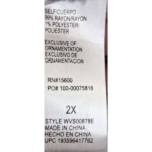 Democracy Women's Blue Plaid Tie Front Blouse Size 2X New With Tags - Picture 11 of 16